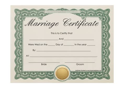 free copy of marriage certificate.